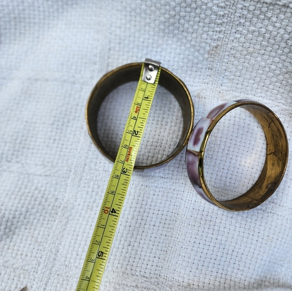 Vintage Abalone/ shell bangle set - Picture 4 of 10